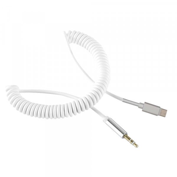 Wholesale USB-C Cable to 3.5mm Aux Auxiliary Cable for Headphone, Car Cord (White)